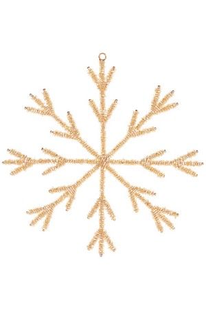 Снежинка НИНЕЛЬ, стеклянный бисер, золотая, 21 см, Koopman International