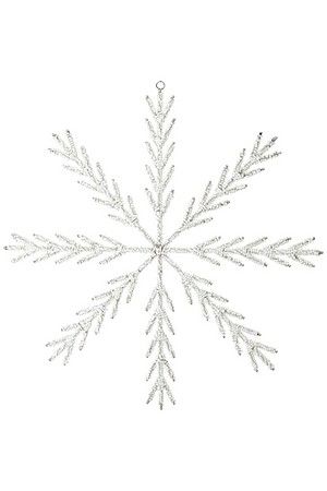 Снежинка НОЕЛИЯ, стеклянный бисер, белая, 35 см, Koopman International