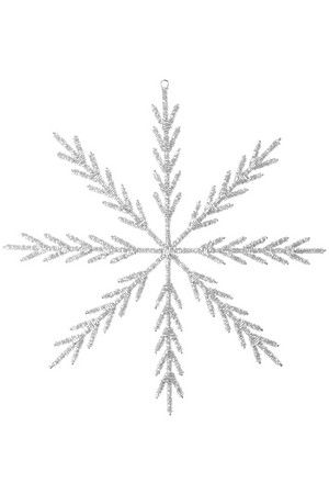 Снежинка НОЕЛИЯ, стеклянный бисер, серебряная, 35 см, Koopman International