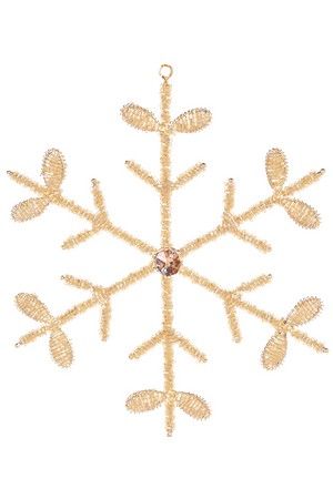 Снежинка СЕЛЕСТИНА, стеклянный бисер, золотая, 21 см, Koopman International