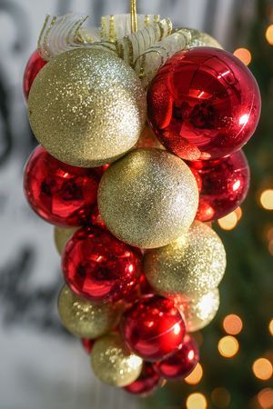 Подвеска-гроздь ИГРА БЛИКОВ, золотой, красный, 30 см, Winter Deco