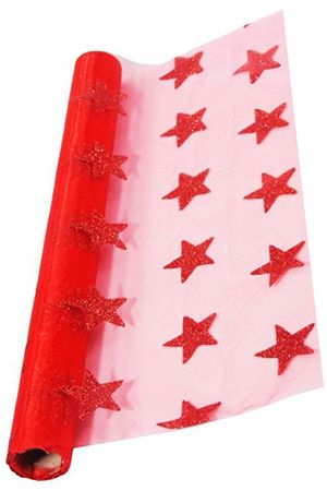 Ткань для декорирования ТАНЕЦ СО ЗВЁЗДАМИ, (пятиконечные) красная, 36х200 см, Koopman International