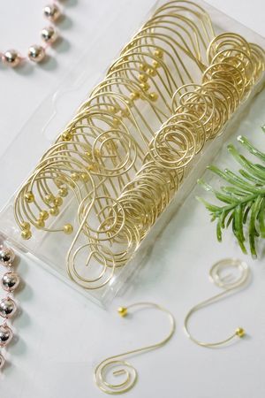 Крючки для ёлочных украшений ЛЮКС, металл, золотые, 5 см, 36 шт., Inge Glas