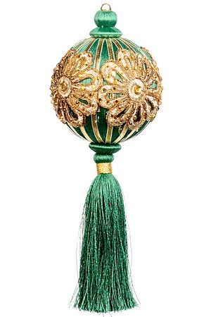 Декоративное украшение-подвеска ШАР ТИЗИАНО, зелёный, 10 см, Goodwill