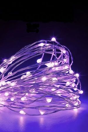 Электрогирлянда ВОЛШЕБНЫЕ КАПЕЛЬКИ, 100 ярких фиолетовых mini LED-ламп, 10+1.5 м, провод-серебристая проволока, SNOWHOUSE