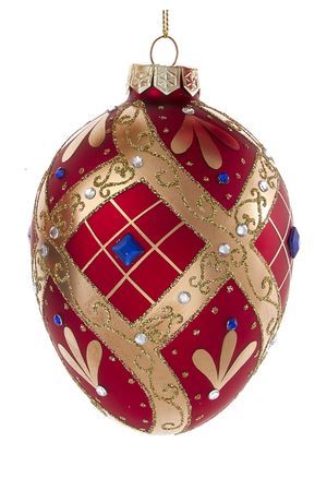 Ёлочное украшение-яйцо ТАРАНТЕЛЛА, стекло, 12 см, Kurts Adler