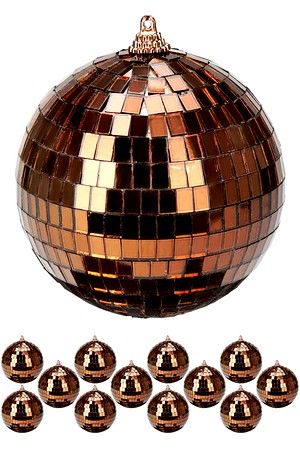 Декоративное подвесное украшение ШАР 'ЗЕРКАЛЬНОЕ ДИСКО',  стекло, коричневый, 10 см, Koopman International
