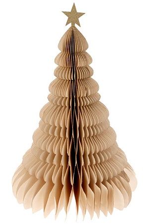 Настольная ёлка ПАЛЕТТА, бумага, бежевый, 40 см, Koopman International