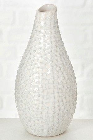 Керамическая ваза ЧЕТРИОЛО, белая, 18 см, Boltze