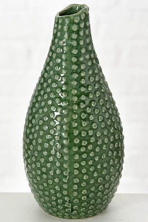 Керамическая ваза ЧЕТРИОЛО, темно-зеленая, 18 см, Boltze