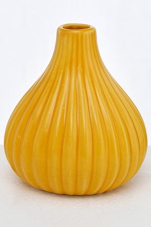 Керамическая ваза ТОРРЭ желтая, 13 см, Boltze