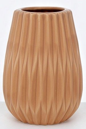 Керамическая ваза ТОРРЭ, светло-коричневая, 13 см, Boltze