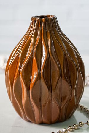 Фарфоровая ваза ВОСТОЧНЫЕ МОТИВЫ, светло-коричневая, 15 см, Boltze