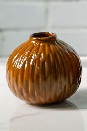 Фарфоровая ваза ВОСТОЧНЫЕ МОТИВЫ, светло-коричневая, 9 см, Boltze