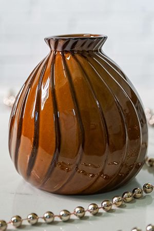 Фарфоровая ваза ВОСТОЧНЫЕ МОТИВЫ, светло-коричневая, 11 см, Boltze