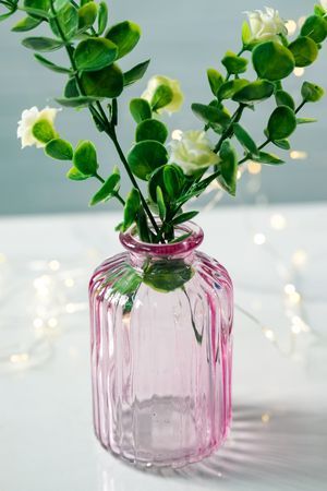 Стеклянная ваза-бутылка ЧАЙНАЯ РОЗА, бледно-розовая, 10 см, Boltze