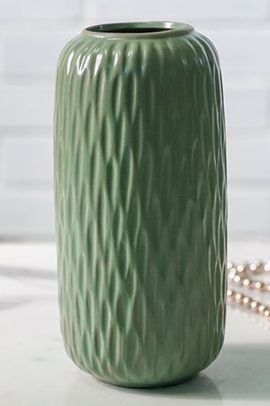Фарфоровая ваза ВОСТОЧНЫЕ МОТИВЫ цилиндрическая, светло-зеленая, 19 см, Boltze