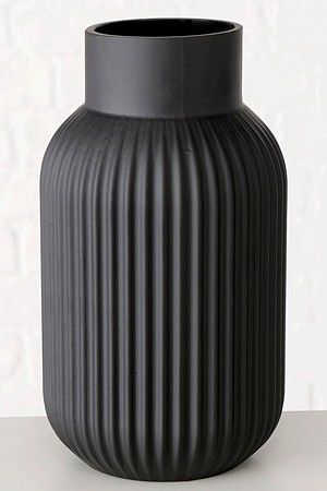 Стеклянная ваза СОЛЛЬЕВО, черная, 22 см, Boltze