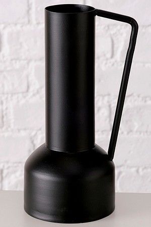 Декоративная ваза НЕОКЛАССИК с горлышком, металл, черная, 21 см, Boltze