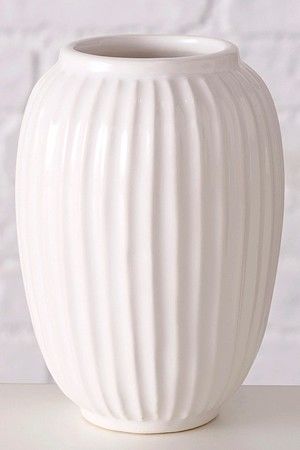 Керамическая ваза МАНДЕЛ, белая, 12 см, Boltze