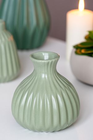 Фарфоровая ваза АППЕТИТОЗО округлая, светло-зеленая, 12 см, Boltze