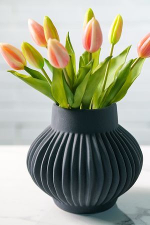 Керамическая ваза ЛАНТЕРНА, черная, 18 см, Boltze