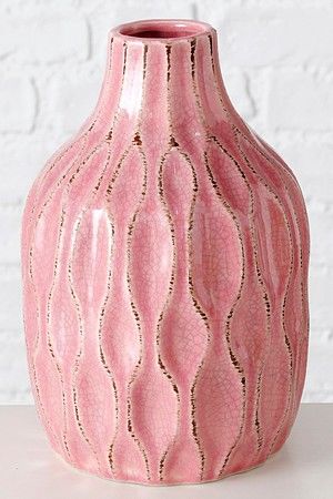Фарфоровая ваза ЛОГОРАМЕНТО, светло-розовая, 21 см, Boltze