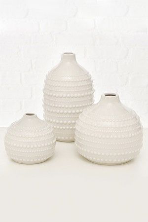 Набор фарфоровых ваз КОЛЛАНА, белый, 10-20 см, 3 шт., Boltze