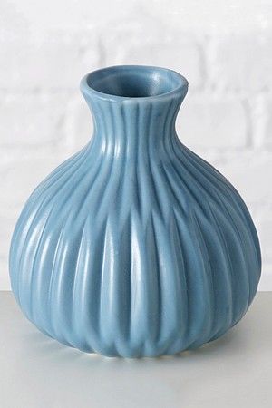 Фарфоровая ваза АППЕТИТОЗО округлая, голубая, 12 см, Boltze