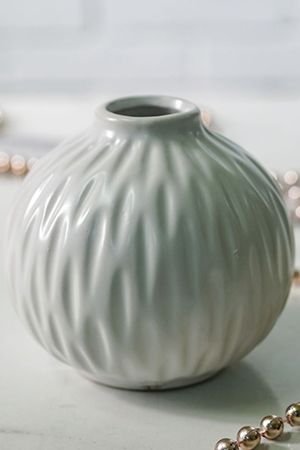 Фарфоровая ваза ВОСТОЧНЫЕ МОТИВЫ округлая, белая, 10 см, Boltze
