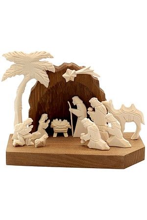 Рождественский вертеп ПОКЛОНЕНИЕ ВОЛХВОВ, дерево, 20х15 см, Sigro