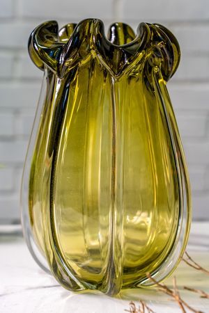 Стеклянная ваза АКВА ФЬОРИТТА, оливковая, 30 см, EDG