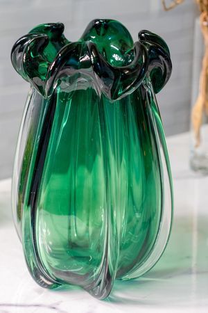 Стеклянная ваза АКВА ФЬОРИТТА, зелёная, 30 см, EDG