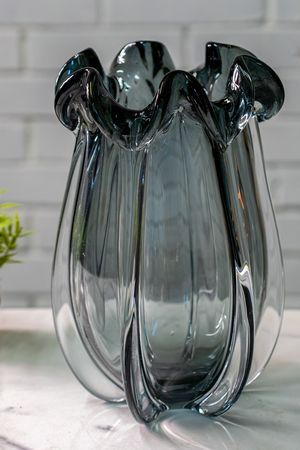 Стеклянная ваза АКВА ФЬОРИТТА, серая, 30 см, EDG
