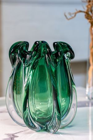 Стеклянная ваза АКВА ФЬОРИТТА, зелёная, 21 см, EDG
