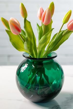 Стеклянная ваза ПАЛЛА ЭСТЕТИКО, зелёная, 15 см, EDG