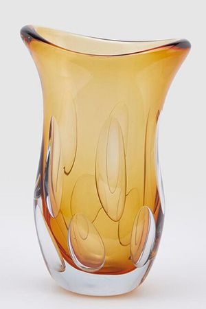 Стеклянная ваза ЯНТАРНЫЙ МИРАЖ, 30 см, EDG