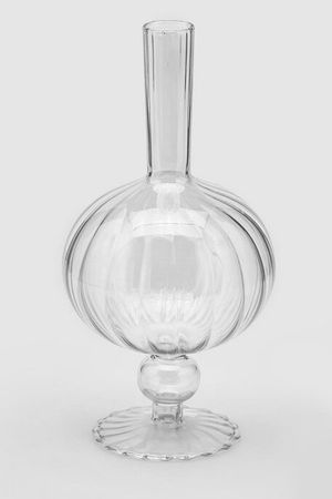 Стеклянная ваза-подсвечник ОВОИДЭ, прозрачная, 25 см, EDG