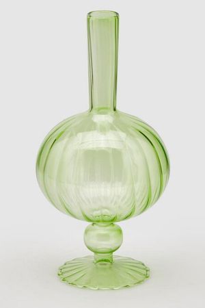 Стеклянная ваза-подсвечник ОВОИДЭ, светло-зелёная, 25 см, EDG