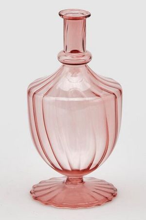 Стеклянная ваза-подсвечник СЕМИОВАЛЕ, пудрово-розовая, 20 см, EDG