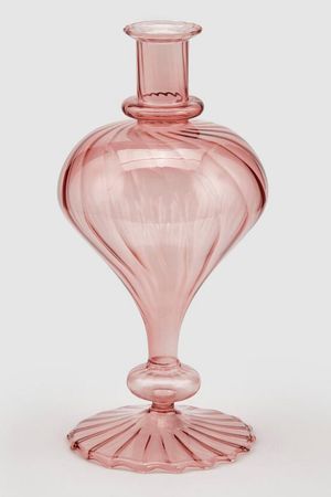 Стеклянная ваза-подсвечник ТЕНЕРЕЦЦА АРИОЗА, пудрово-розовая, 30 см, EDG