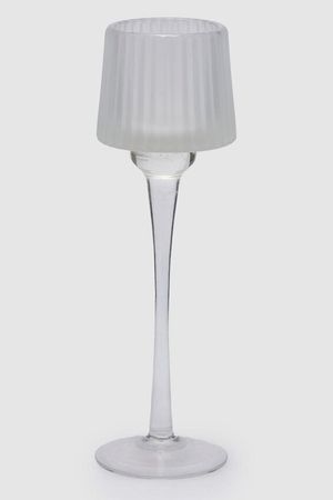 Стеклянный подсвечник-бокал МАТОВЫЙ ШАРМ, белый, 27 см, EDG