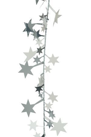 Мишура ЗВЁЗДОЧКИ-БЛЁСТКИ на проволочной основе, белый и серый, 270 см, Kaemingk