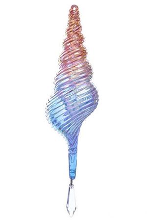 Ёлочная игрушка ТРОПИЧЕСКАЯ РАКУШКА, пластик, розовая с голубым, 20 см, Kurts Adler