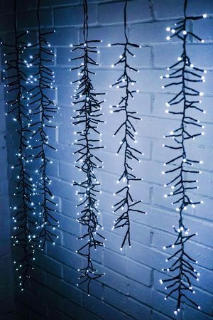 Гирлянда для украшения дерева КАСКАТА, 480 холодных белых LED-огней, 6 нитей, 60-100 см, контроллер, чёрный ПВХ, уличная, Koopman International