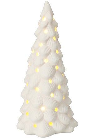 Новогодний светильник ЕЛЬ МАЙРЕ, фарфор, тёплые белые LED-огни, 16 см, Koopman International