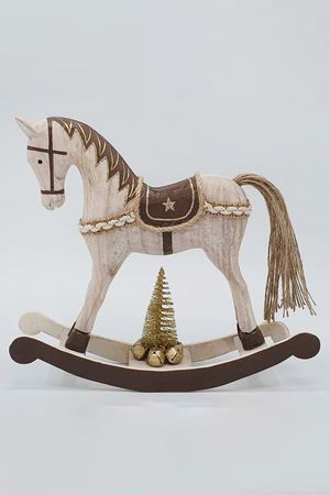 Декоративная фигура лошадка-качалка ЧЕРСТИН, дерево, 24 см, Breitner