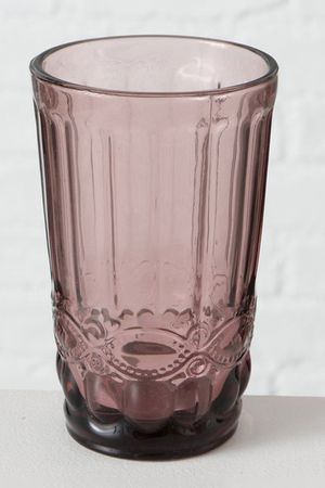 Стакан для воды БИГ РОКС с узором, стекло, розовый, 600 мл, Boltze