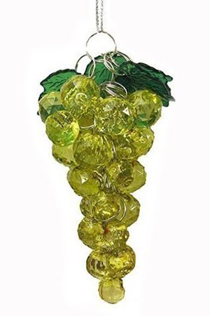 Ёлочная игрушка СПЕЛЫЙ ВИНОГРАД, желтая гроздь, акрил, 10 см, подвеска, Kurts Adler