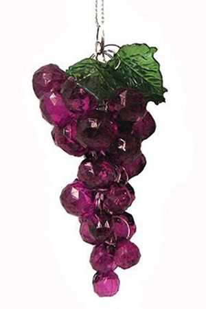 Ёлочная игрушка СПЕЛЫЙ ВИНОГРАД, фиолетовая гроздь, акрил, 10 см, подвеска, Kurts Adler